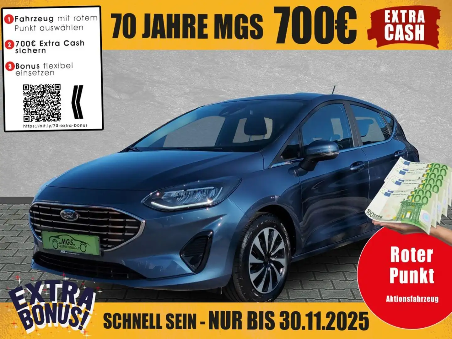 Ford Fiesta Titanium 1.0 EcoBoost #DAB #BT Bleu - 1
