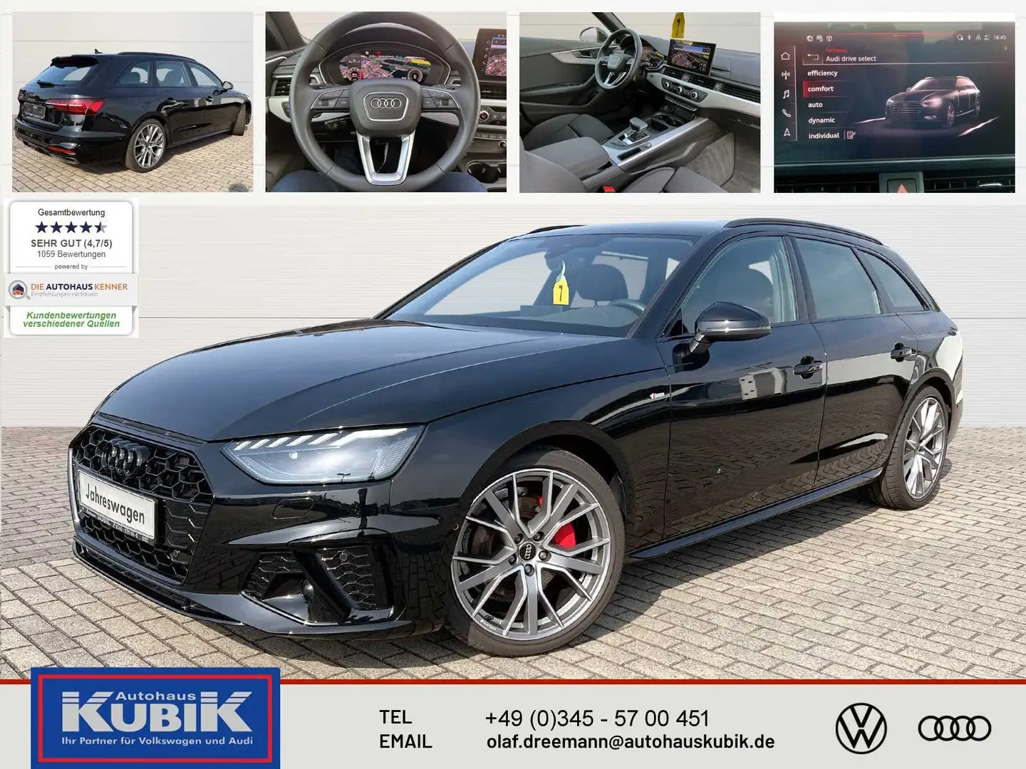 Audi A4 A4 Avant 40 S line Edition 2,0 TFSI S tronic+compe Noir - 1