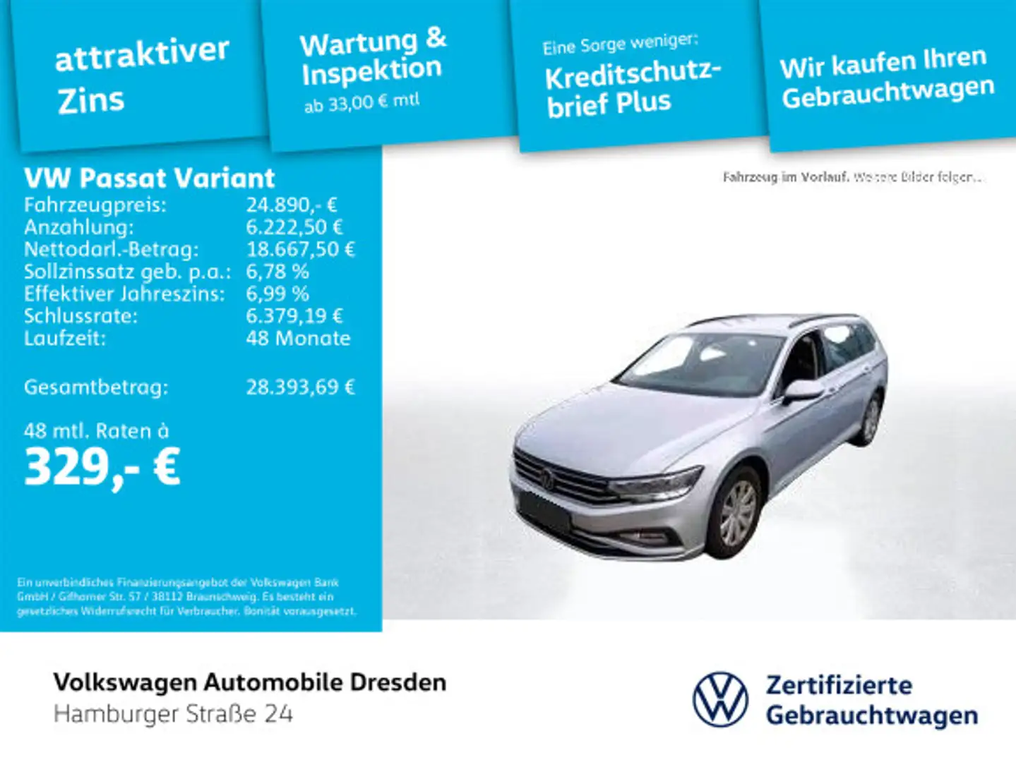 Volkswagen Passat Variant Business Silber - 1