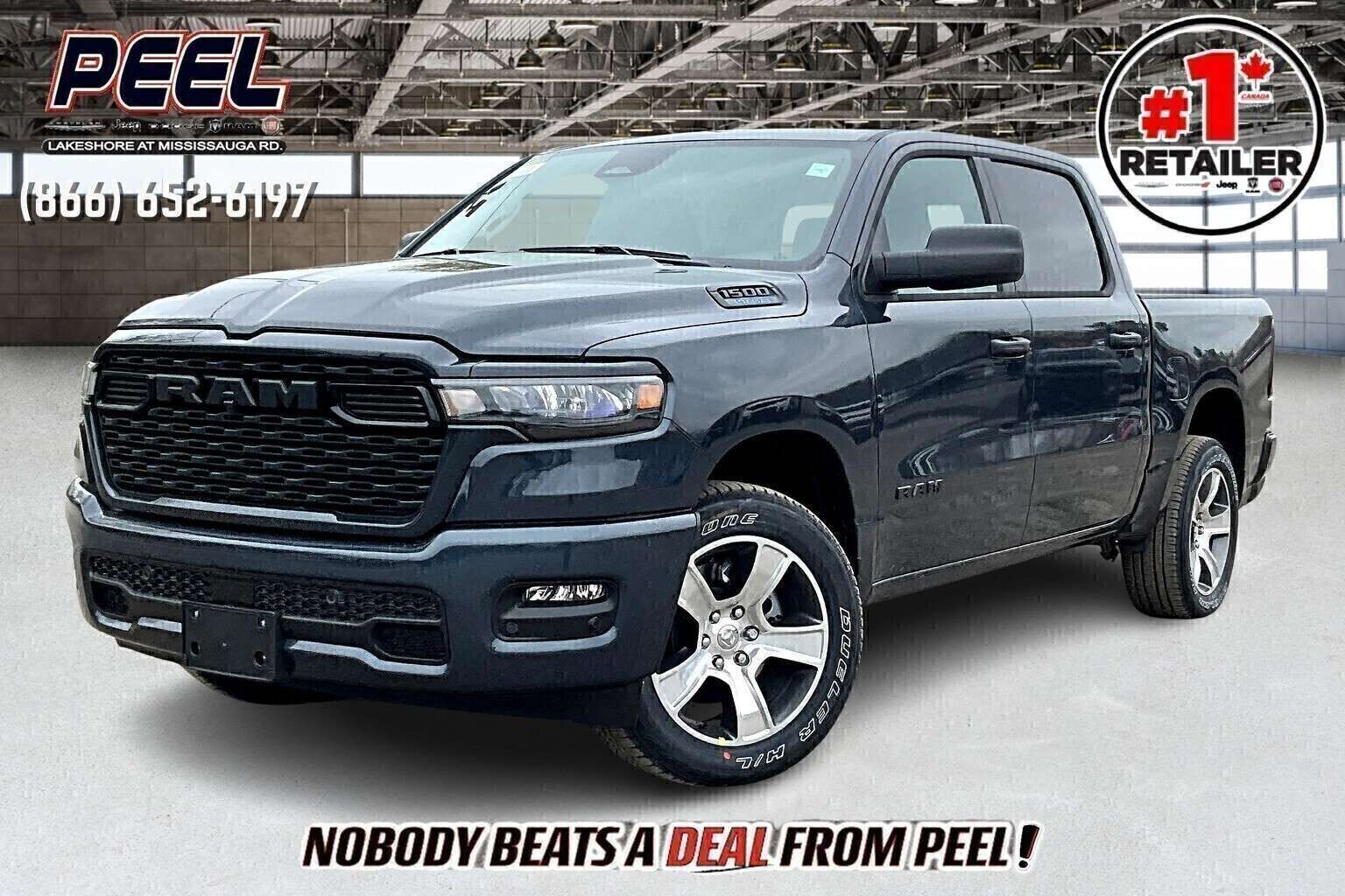 Blue 2025 RAM 1500 Pickup Truck Four-Wheel Drive 8-Speed Automatic