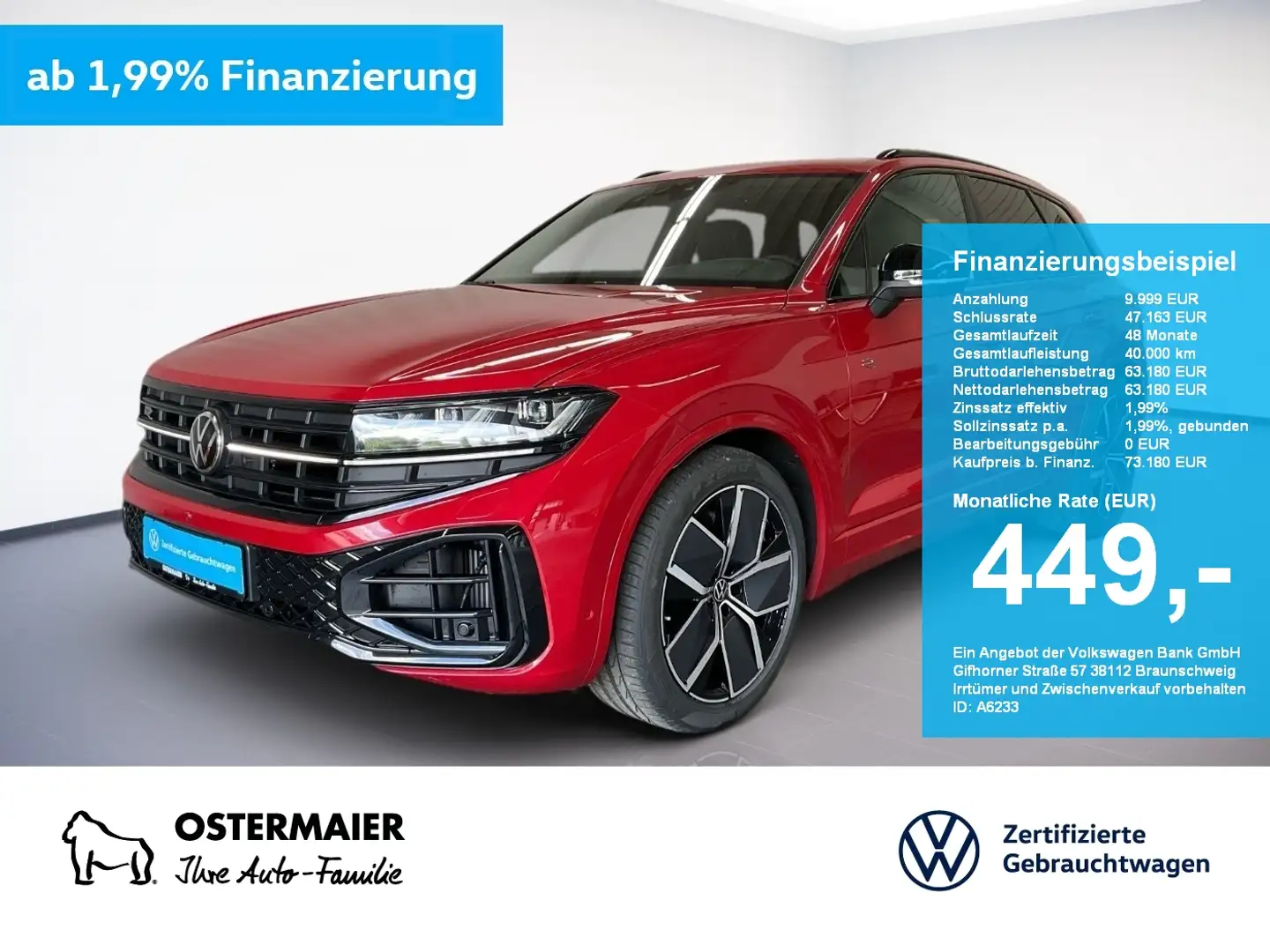 Volkswagen Touareg R-LINE BLACK STYLE 3.0TSI 340PS NP.116T ACC.AHK.ST Rot - 1