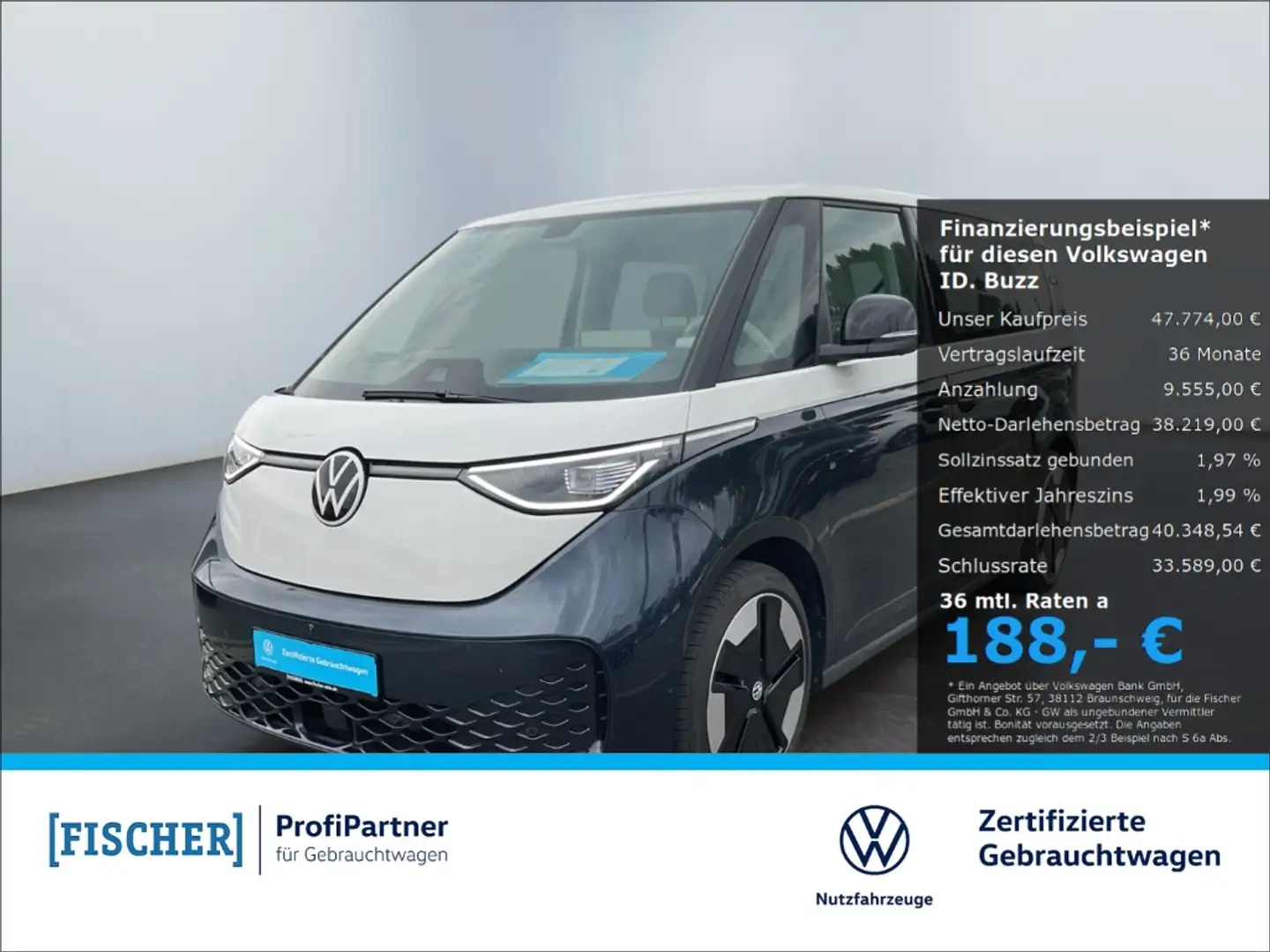 Volkswagen ID. Buzz Pro Matrix AHK Navi SHZ 360° ACC Carplay Bleu - 1