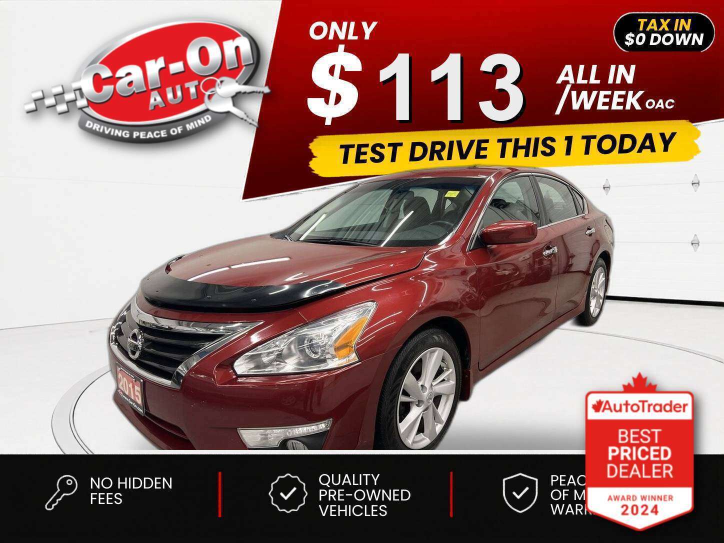 Red 2015 Nissan Altima 2.5 Sedan Front-Wheel Drive Automatic