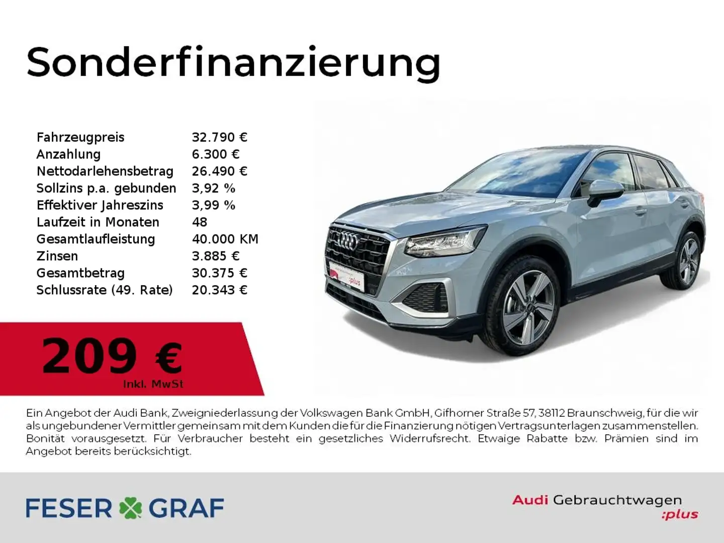 Audi Q2 35TFSI advanced AHK/SHZ/Navi/ACC/Kamera Grau - 1