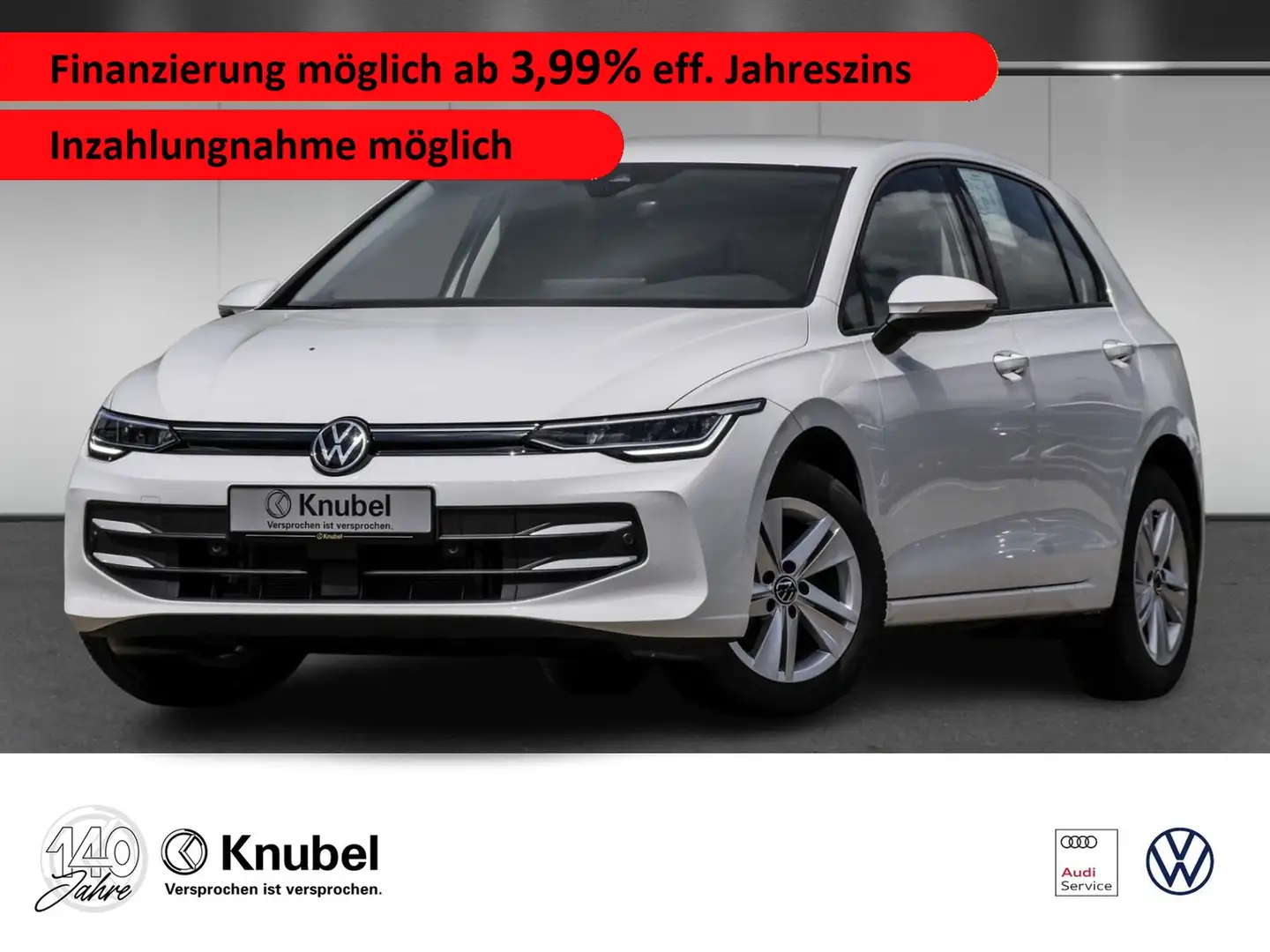 Volkswagen Golf VIII Life 1.5 TSI LED Navi AHK ACC Lenkradhzg. Weiß - 1