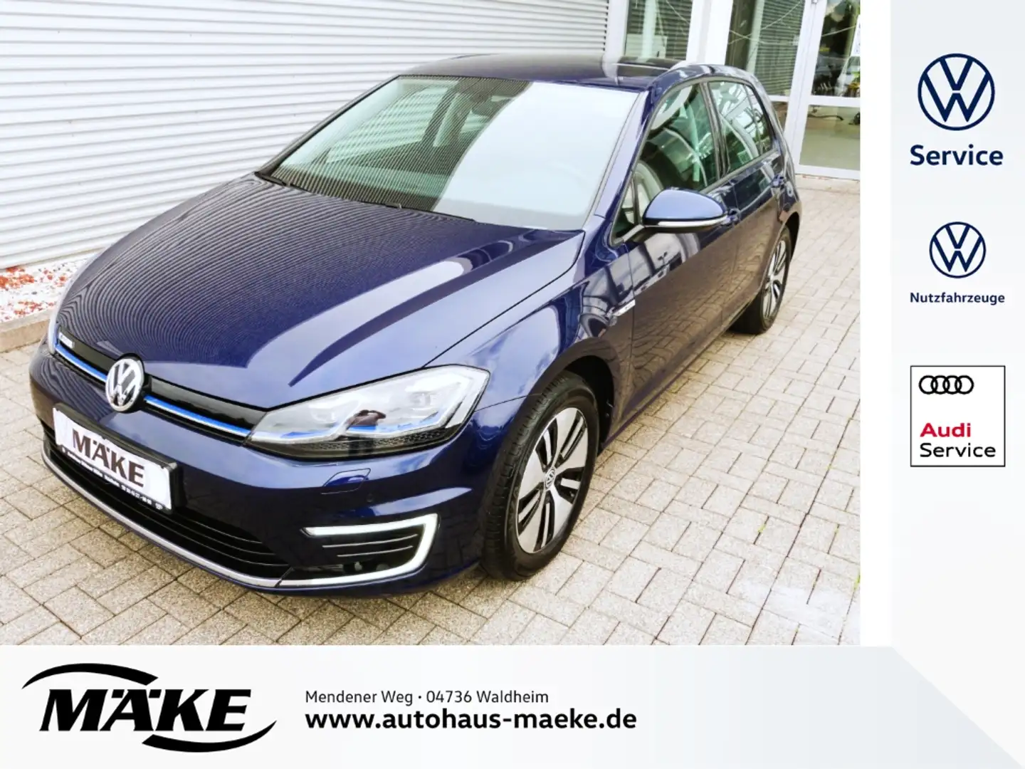 Volkswagen e-Golf Wärmepumpe, CCS-Ladedose, LED, Navi, SHZ, Blau - 1