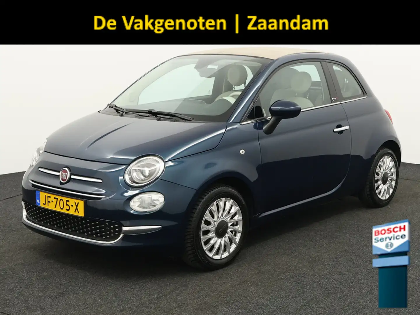 Fiat 500C CABRIO 0.9 TwinAir Turbo Lounge bluetooth, airco, Blauw - 1