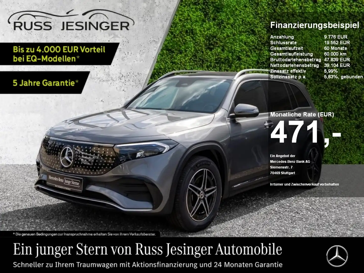 Mercedes-Benz EQB 350 4M AMG Line *AHK*LED*HUD*Pano*Burm*360°* Gris - 1