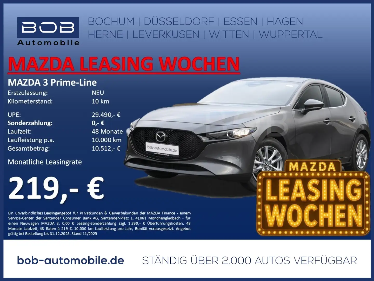 Mazda 3 2.5L e-SKYACTIV G 6MT FWD Prime-Line NAVI Grau - 1