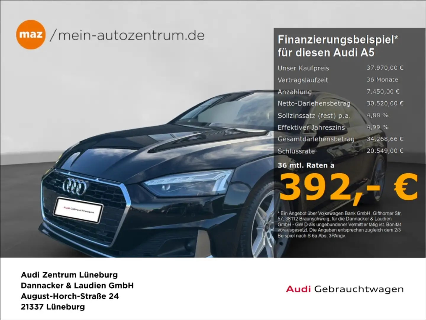 Audi A5 Coupe 40 2.0 TDI quattro advanced Alu Matrix-LED B Schwarz - 1