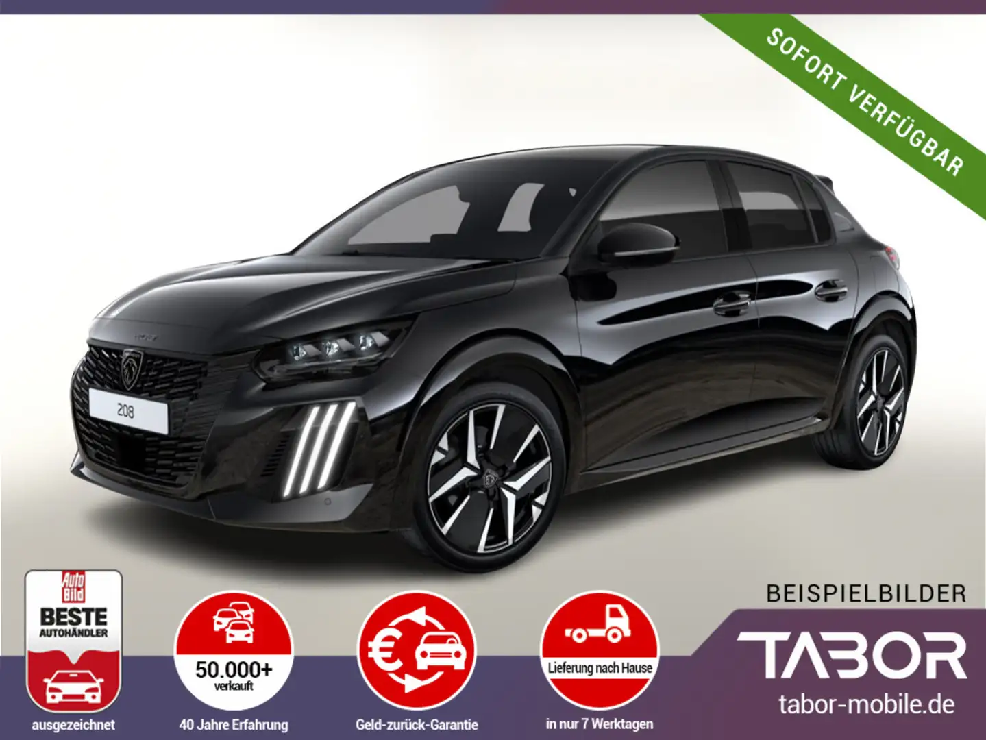 Peugeot 208 MHEV 136 GT Alcantara FullLED ACC Kam SHZ Zwart - 1