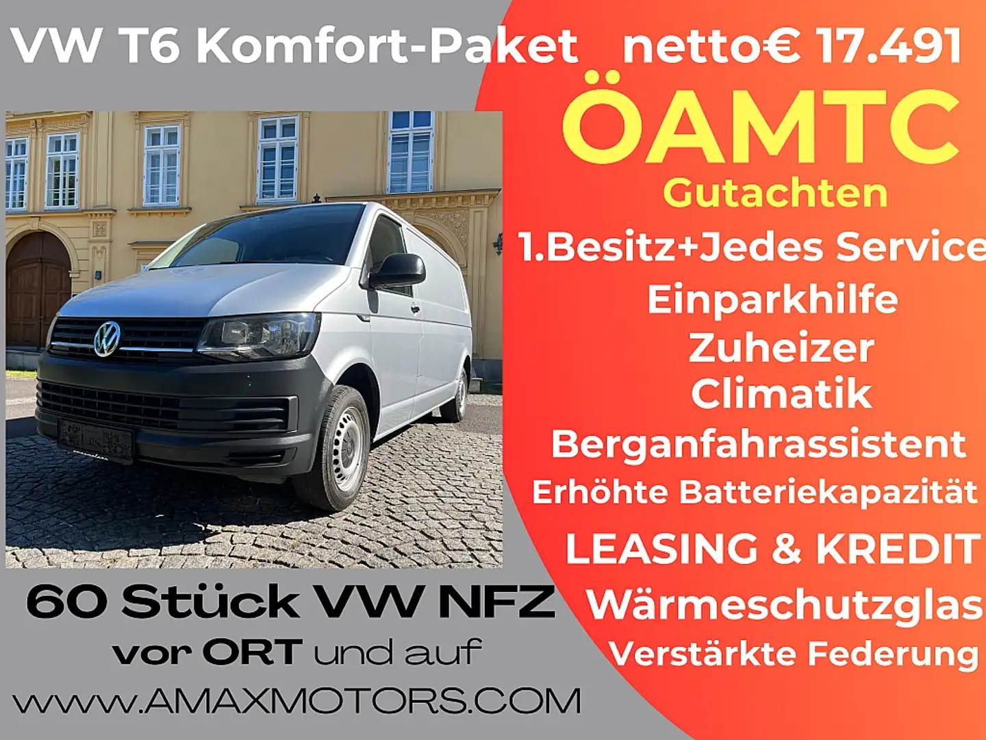 Volkswagen T6 Transporter T6 Kastenwagen LR 2,0 TDI Heckklappe 1.Besitz Ö... Silber - 1