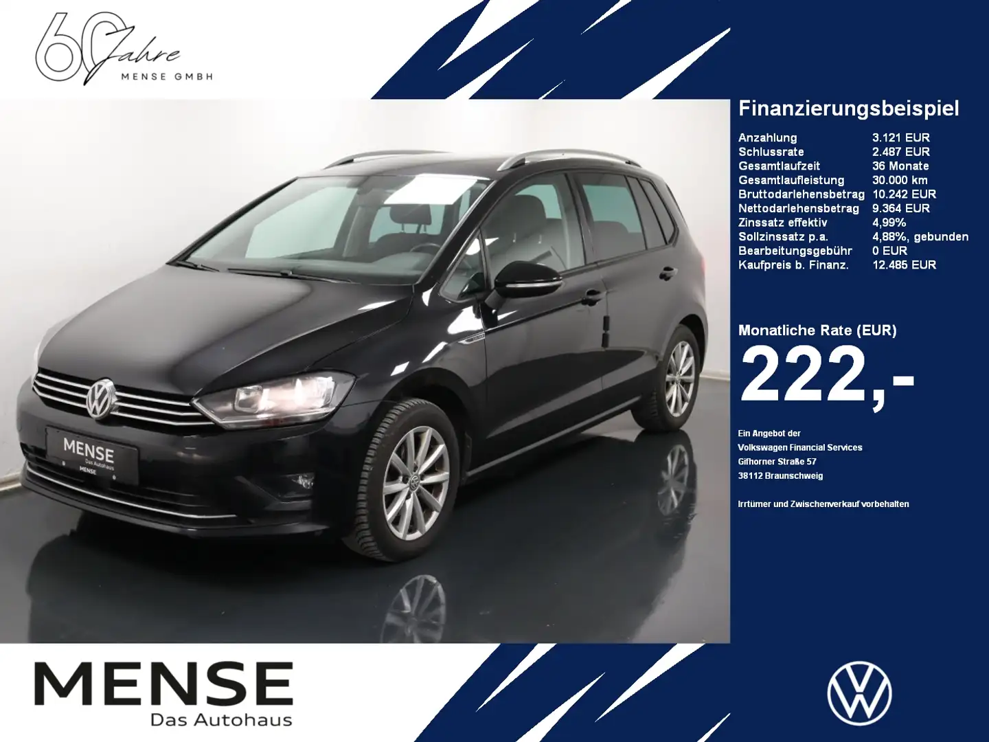 Volkswagen Golf Sportsvan 1.2 TSI DSG LOUNGE |LM|2xKlima Zwart - 1