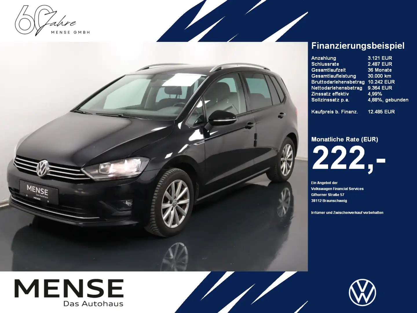 Volkswagen Golf Sportsvan 1.2 TSI DSG LOUNGE |LM|2xKlima Noir - 1