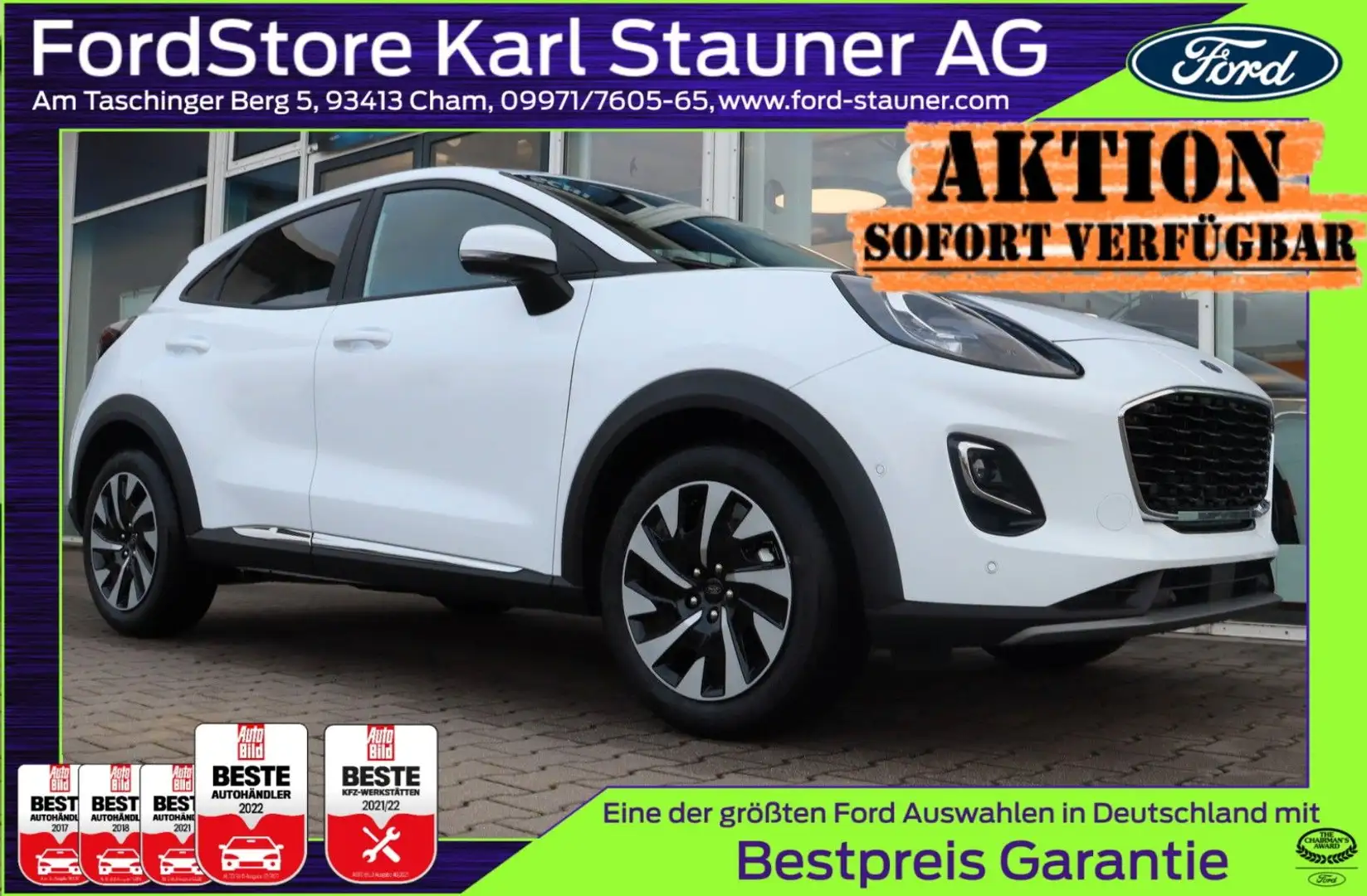 Ford Puma Titanium 1.0 EcoBoost Navi 17" Kamera AHK Weiß - 1