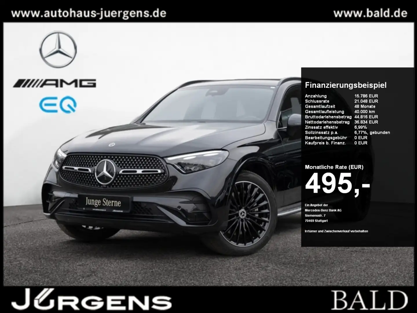 Mercedes-Benz GLC 200 4M AMG-Sport/DIGITAL/Night/Burm/Stdhz/20 Чорний - 1