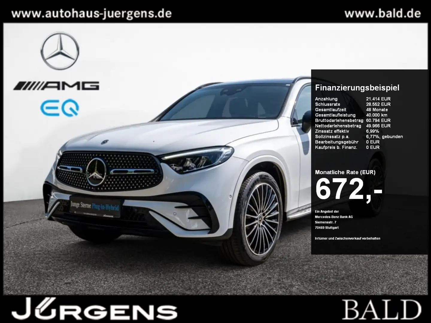 Mercedes-Benz GLC 400 e 4M AMG-Sport/Technik/Pano/AHK/Distr/20 Bianco - 1