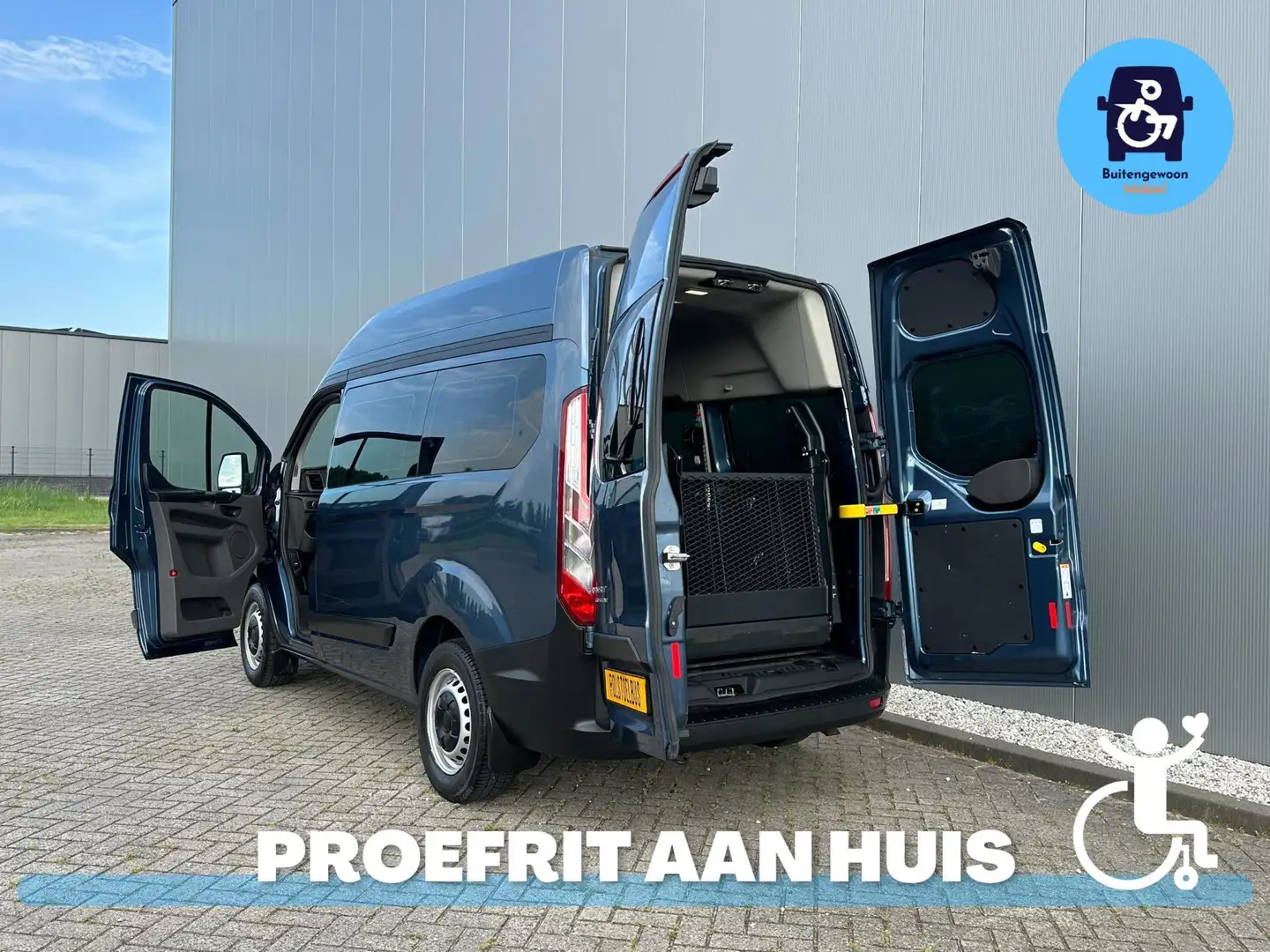 Ford Transit Custom Automaat Rolstoelbus (2019) Airco Blauw - 2