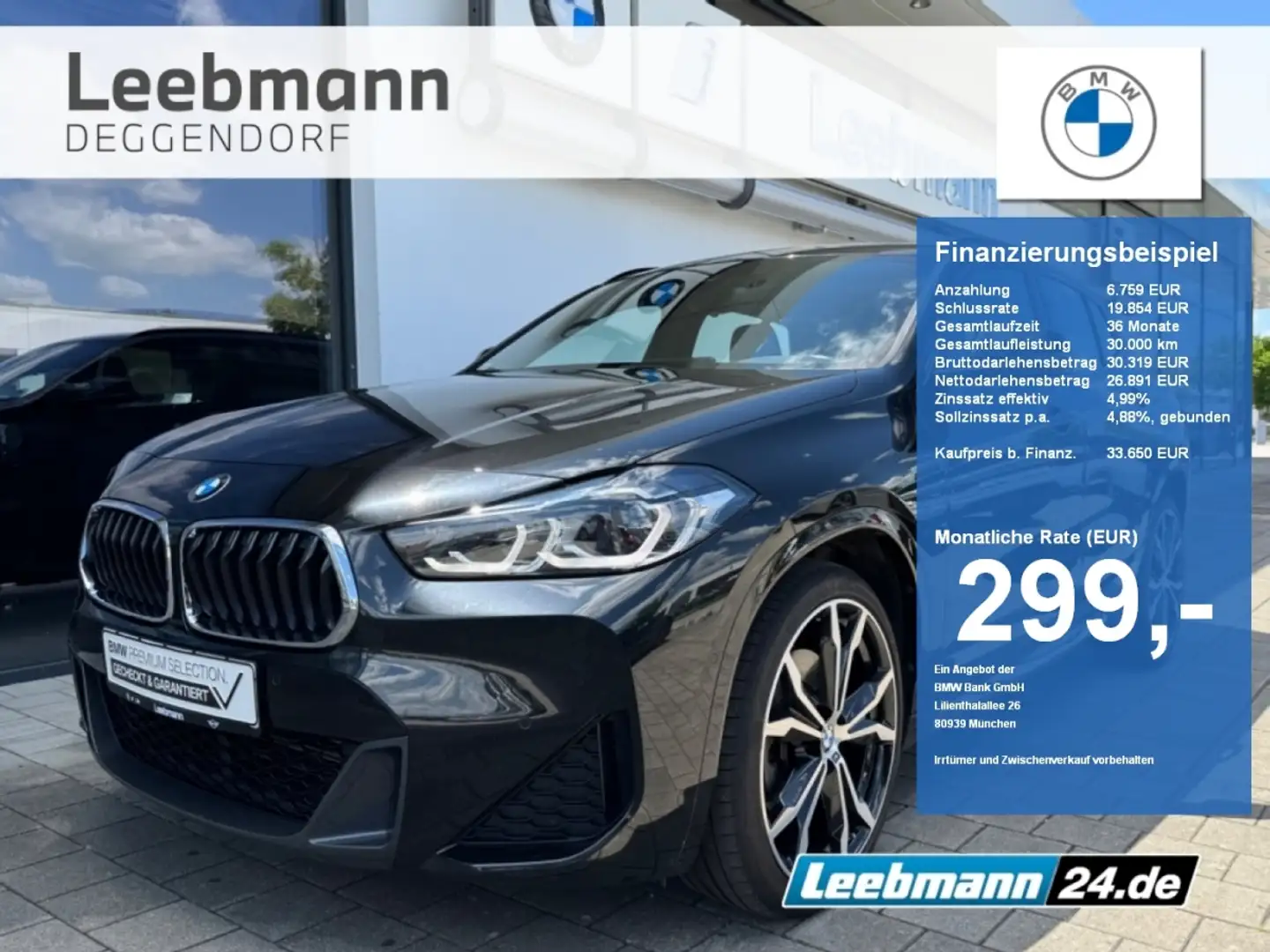 BMW X2 xDrive20d M-Sport GSD/HUD/RFK 2 JAHRE GARANTIE Noir - 1