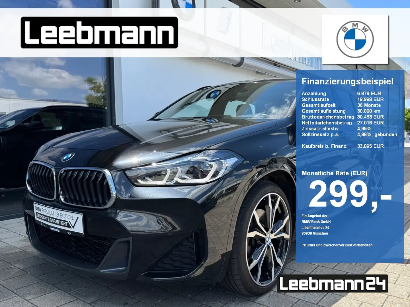 BMW X2 xDrive20d M-Sport GSD/HUD/RFK 2 JAHRE GARANTIE Negro - 1