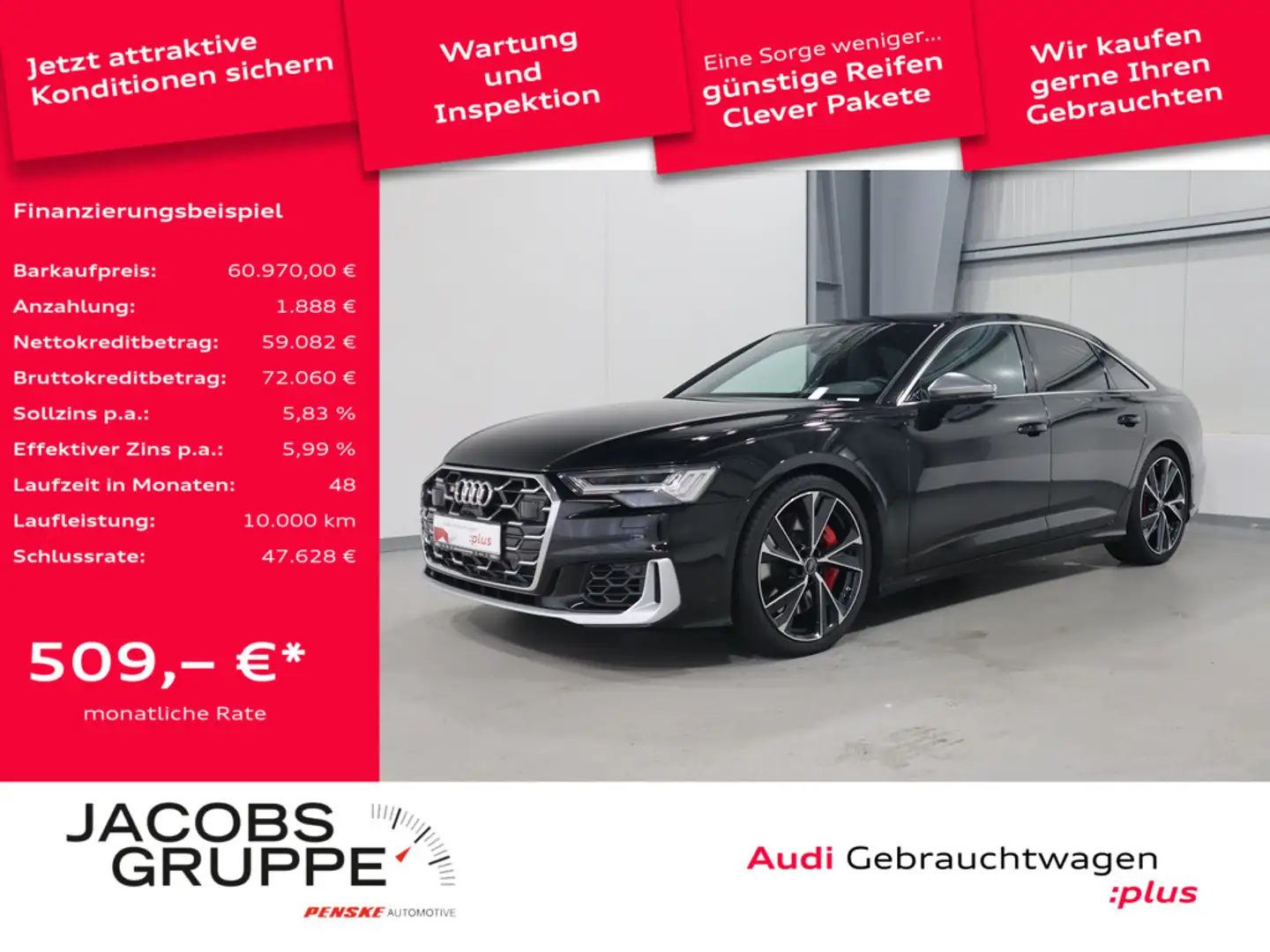 Audi S6 Limo 3.0 TDI quattro Pano*Matrix*R-Kamera * Schwarz - 1