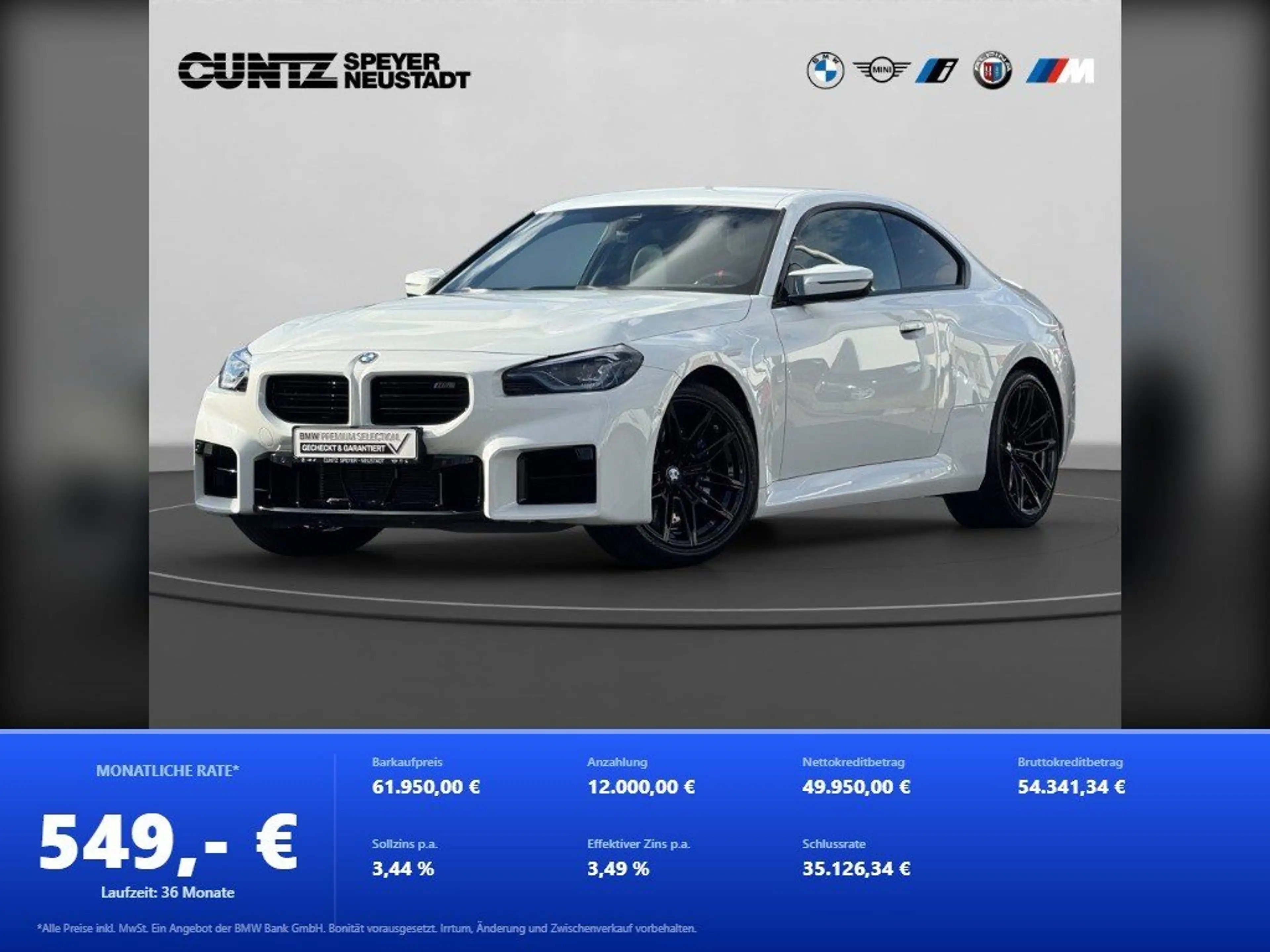 BMW M2 Coupé ab 1,99% eff. / 1.000,- Zubehör Gutschein Dr