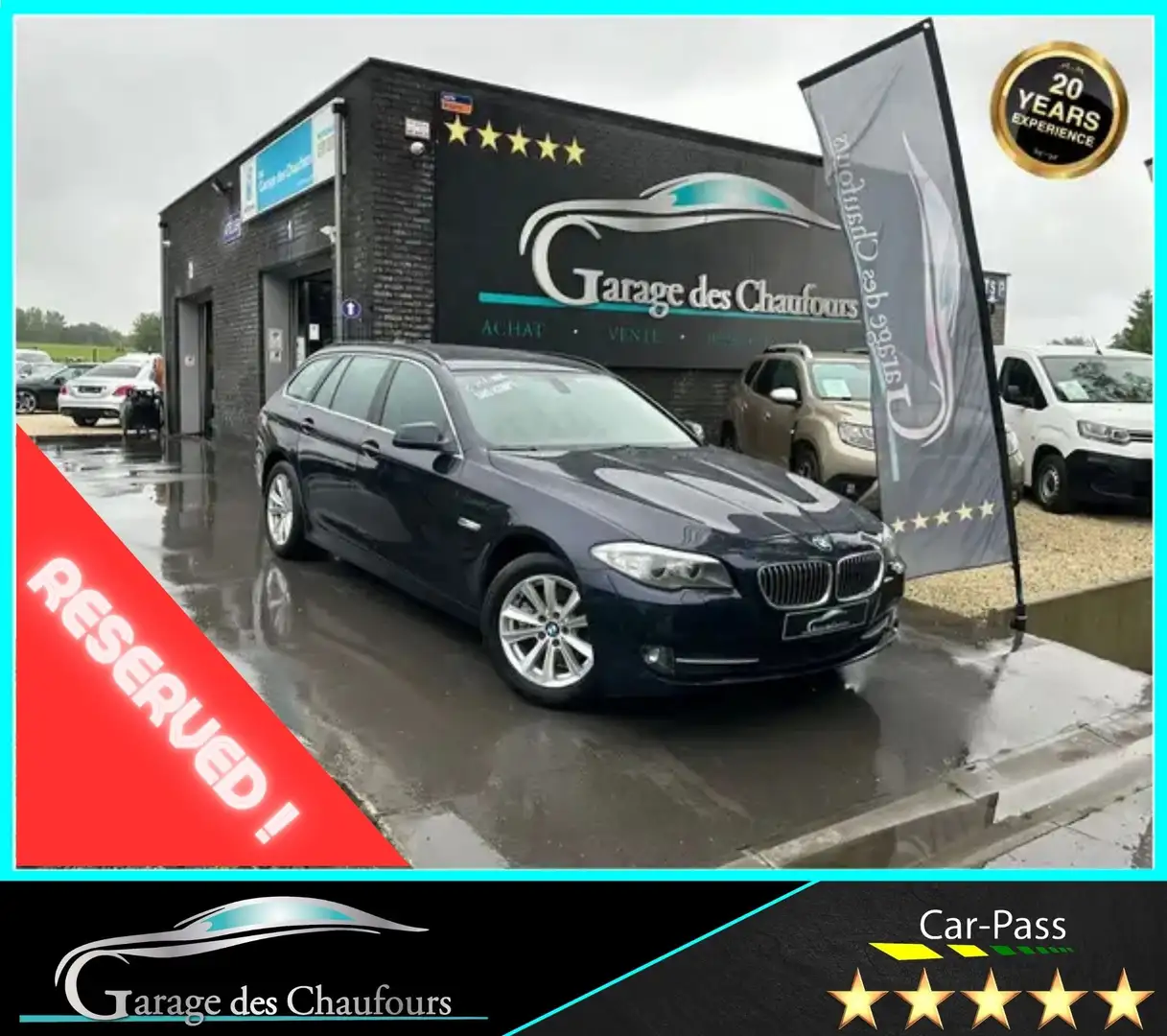 BMW 520 520d Touring - 163 cv - ! Garantie ! - Cuir - Eu5 Bleu - 1