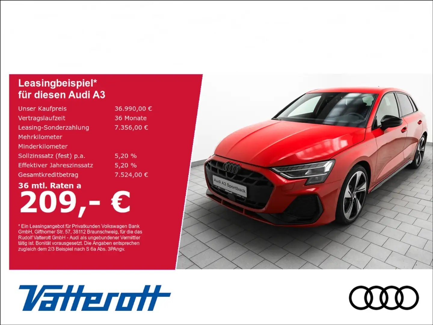 Audi A3 Sportback S line 35 TFSI ACC Navi AHK SONOS Rot - 1