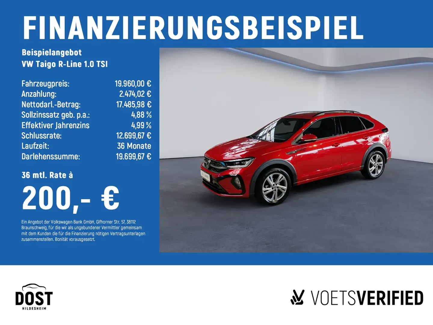 Volkswagen Taigo R-Line 1.0 TSI LED+KAMERA+SHZ+DAB+PDC Rot - 2