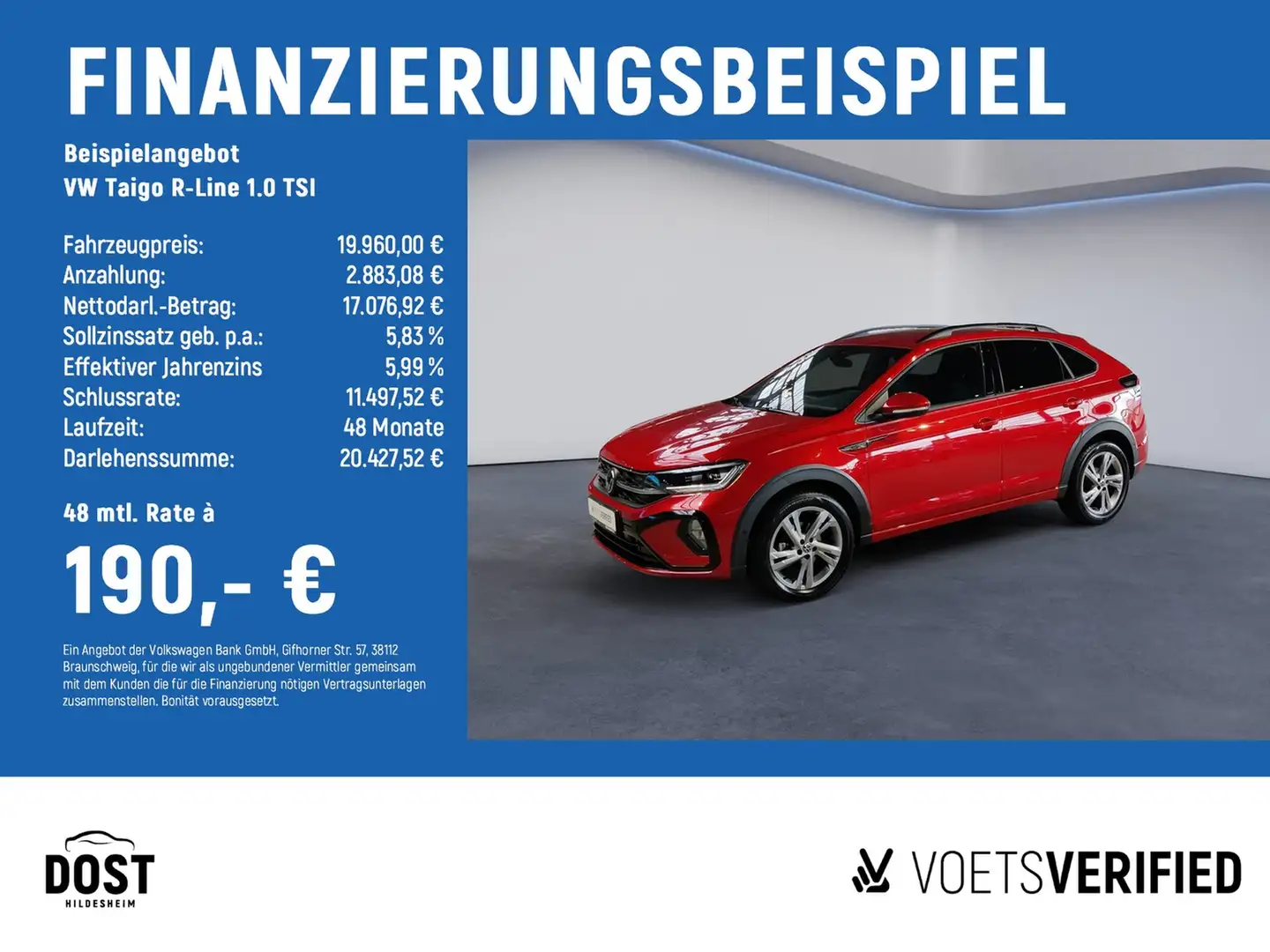 Volkswagen Taigo R-Line 1.0 TSI LED+KAMERA+SHZ+DAB+PDC Rood - 2