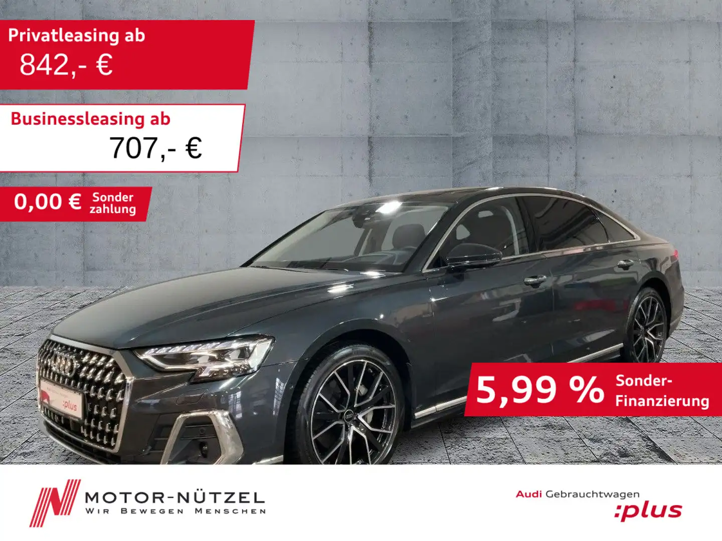 Audi A8 L 50 TDI QU D-MATRIX+AIR+B&O+TV+ACC+PANO+360° Gri - 1