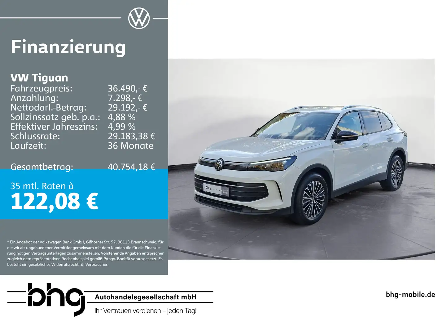 Volkswagen Tiguan 2.0 TDI SCR DSG Life Weiß - 1