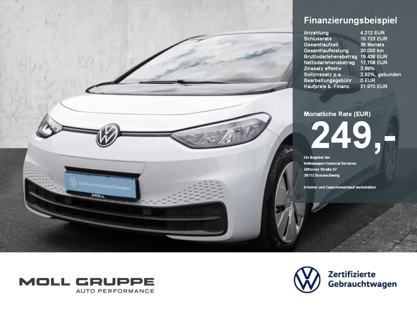 Volkswagen ID.3 Pro Performance NAVI LED PDC SPURH KLIMAA Чорний - 1
