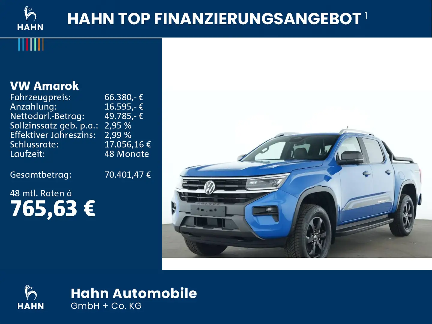 Volkswagen Amarok PanAmericana 3,0TDI 177KW 4MOTION AHK Blau - 2