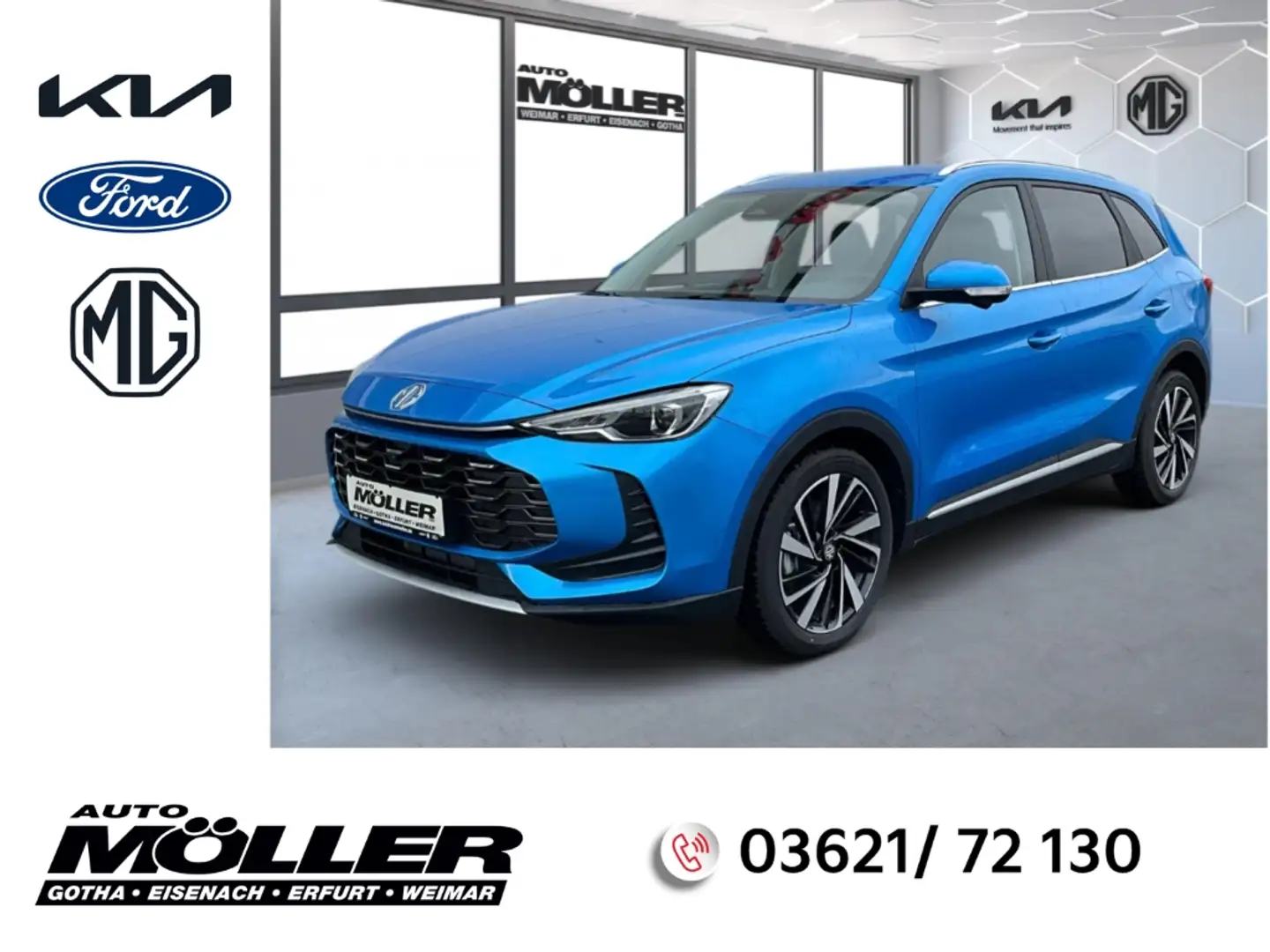 MG ZS Hybrid+ Luxury Leder Navi LED 360°ACC SHZ Bleu - 1
