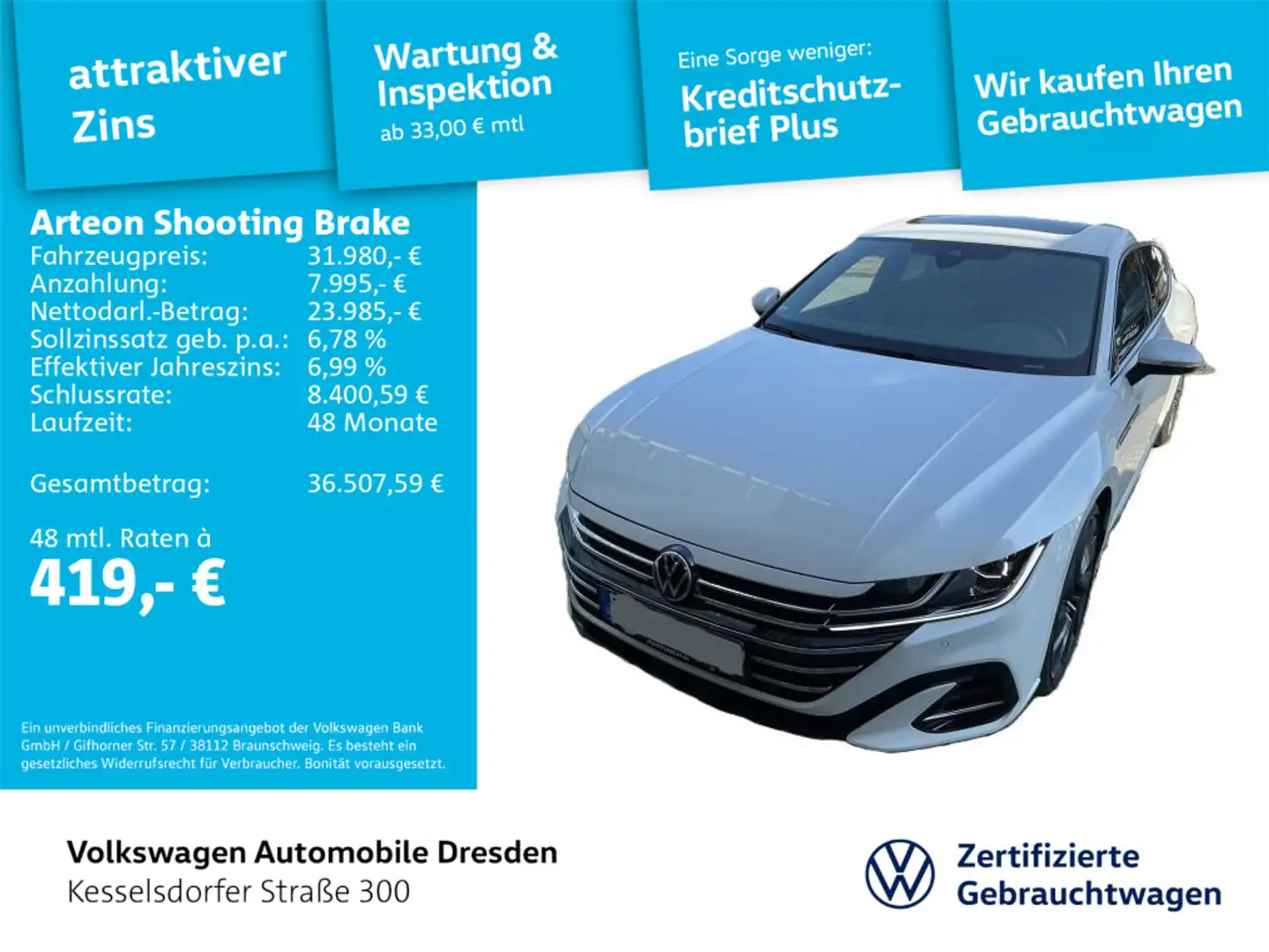 Volkswagen Arteon R-Line Blanc - 1