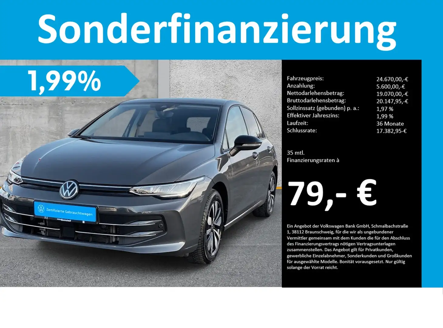 Volkswagen Golf VIII 1.5 TSI Goal NEUES.MODELL NAVI AHK Grau - 1
