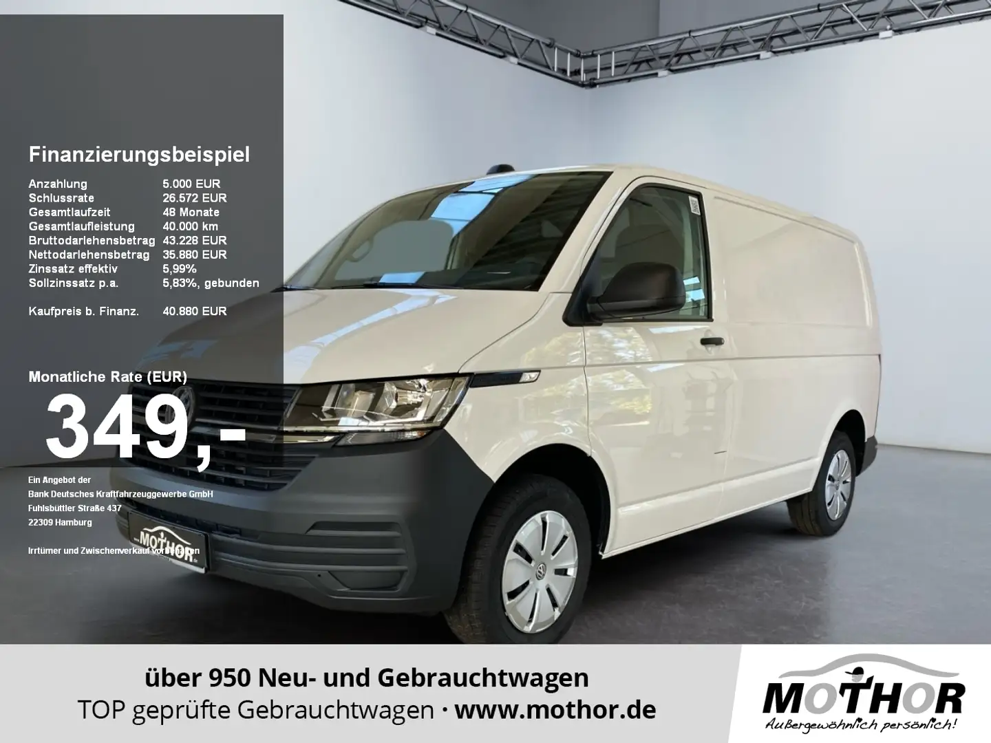 Volkswagen T6 Transporter 2.0 TDI Kasten FWD KAM KlimaA bijela - 1