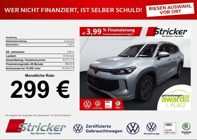 Volkswagen Tayron Life 1.5eTSI DSG 299,-ohne Anzahlung 7-Sitzer AHK
