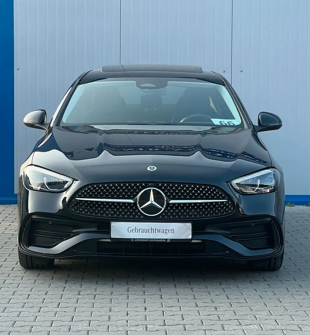 Mercedes-Benz C 200 AMG-LINE SCHIEBEDACH KAMERA TOTWINKEL AHK Zwart - 2