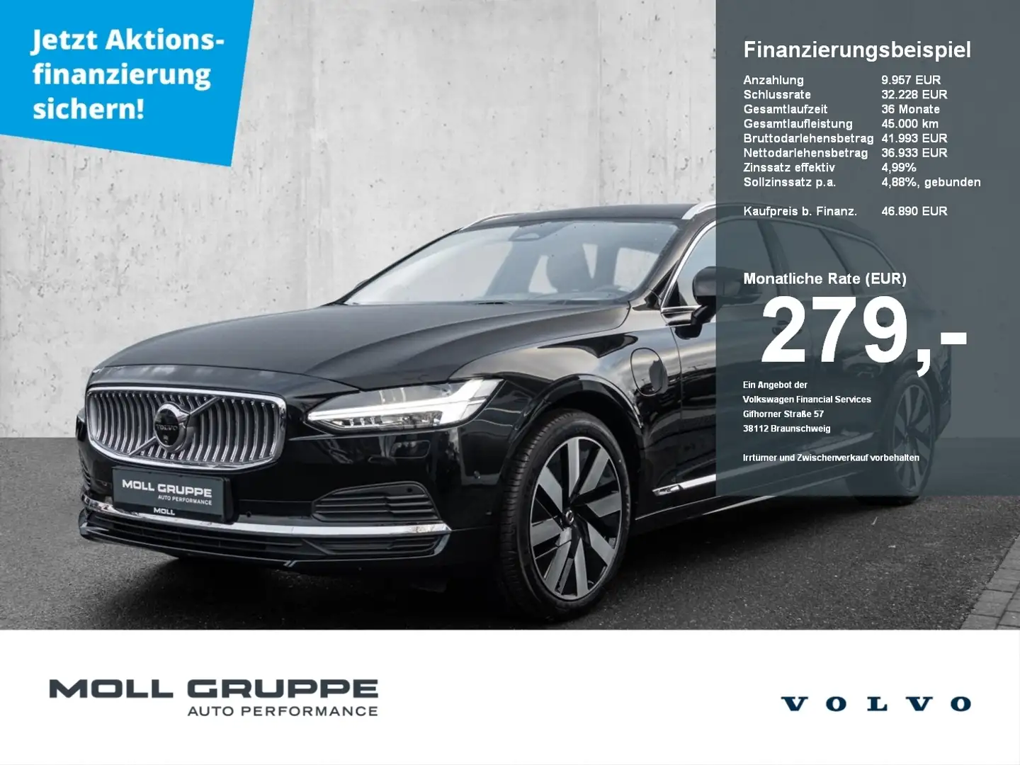 Volvo V90 T6 Twin Engine AWD Plus Bright Plug-In 4xSHZ Schwarz - 1