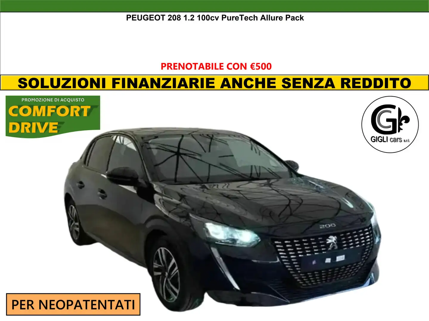 Peugeot 208 1.2 PureTech 100cv S&S Allure Neopatenati Nero - 1