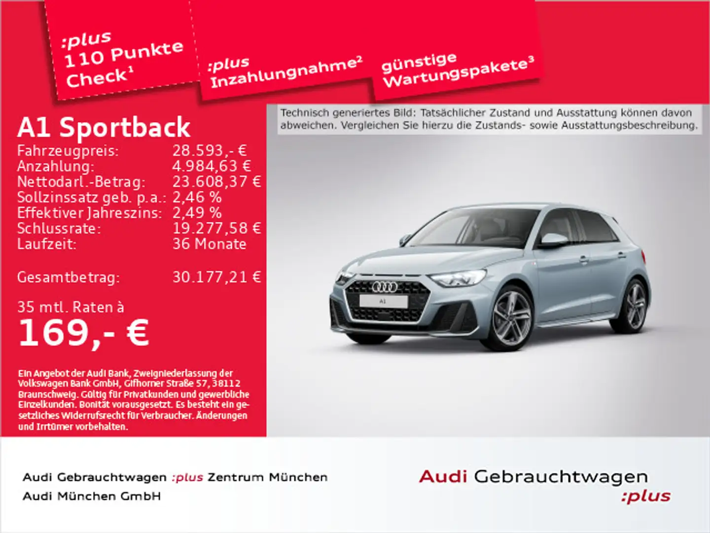 Audi A1 30 TFSI S tronic S line Virtual/LED Grau - 1