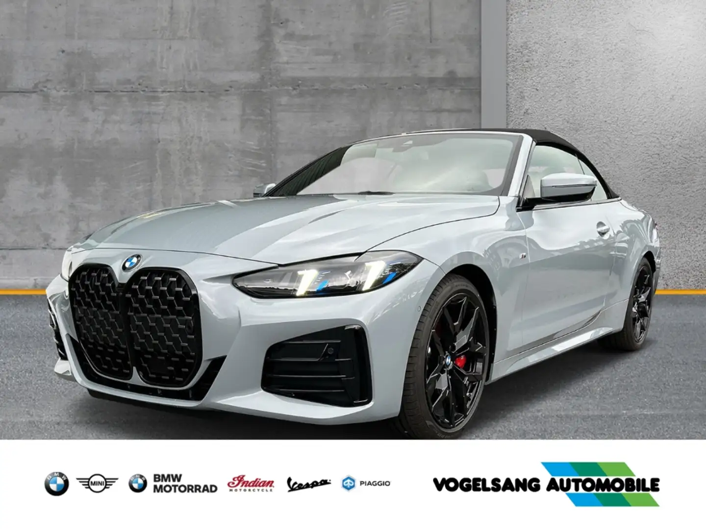 BMW 420 i M Sport Cabrio Sportpaket HUD Navi Leder Digital Grijs - 1