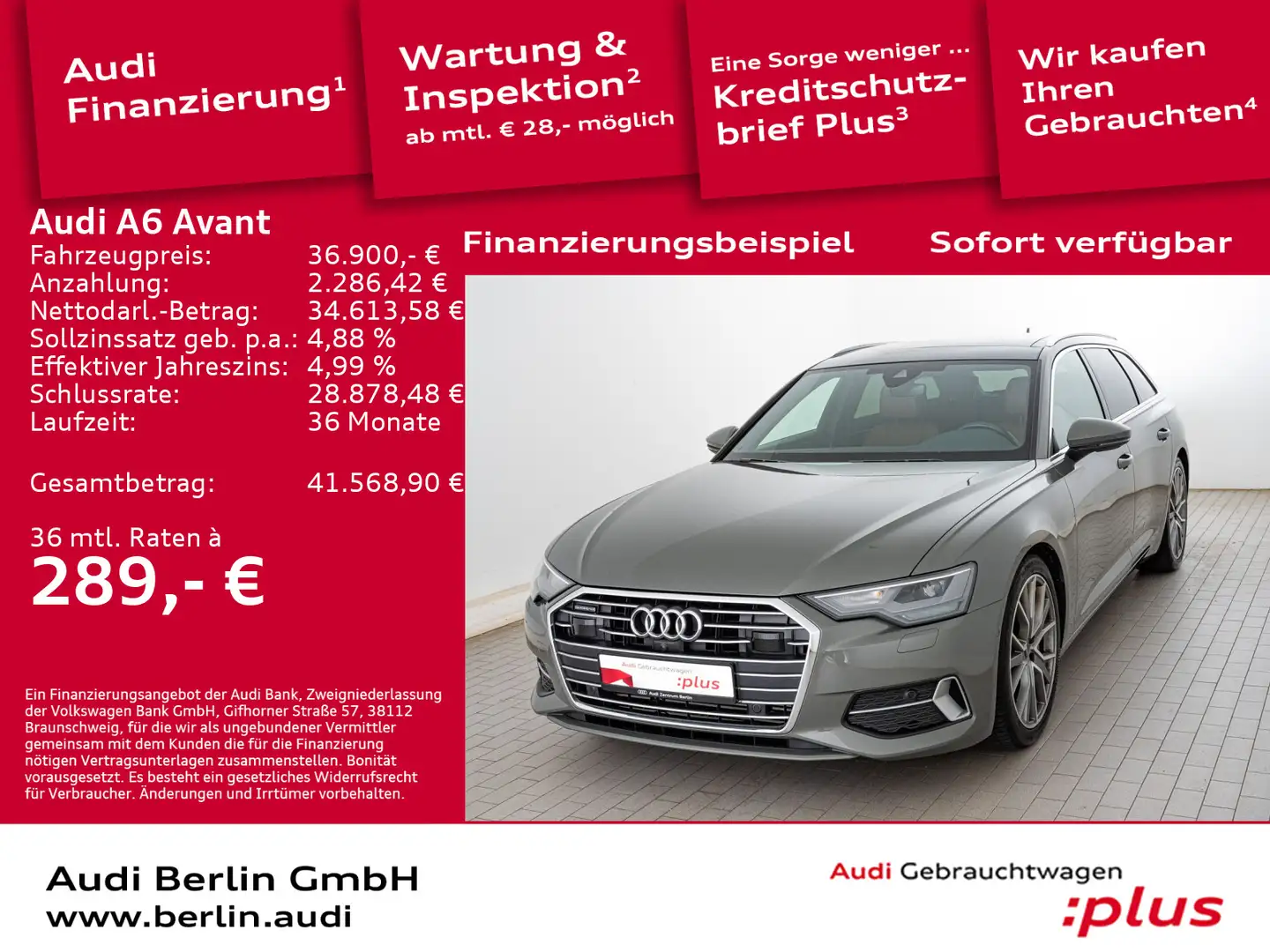 Audi A6 sport 55 TFSI qu.S tr. AHK 360°K NAVI P Grau - 1