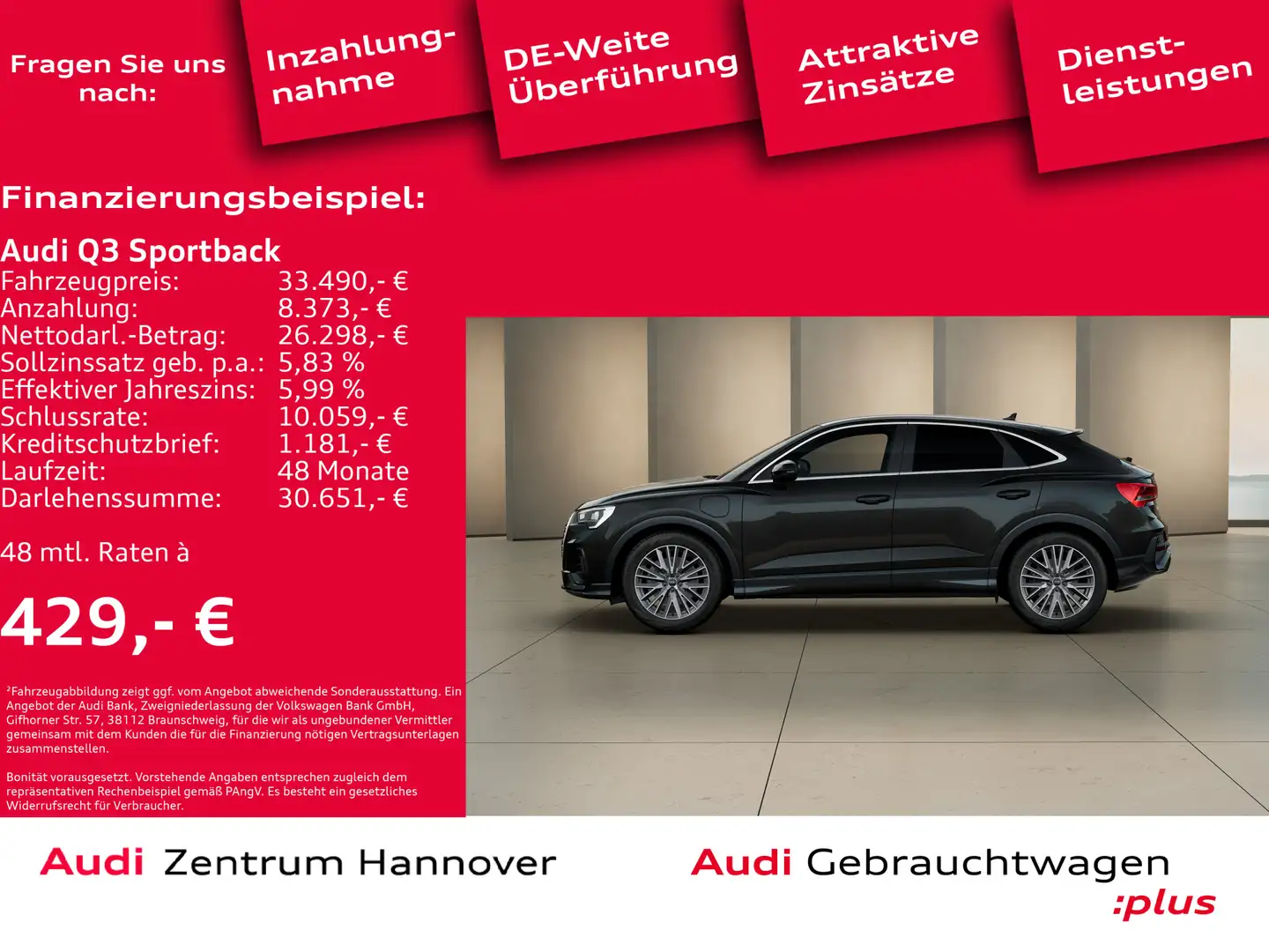 Audi Q3 45 TFSI e LED DAB virtual Leder Nav Schwarz - 2