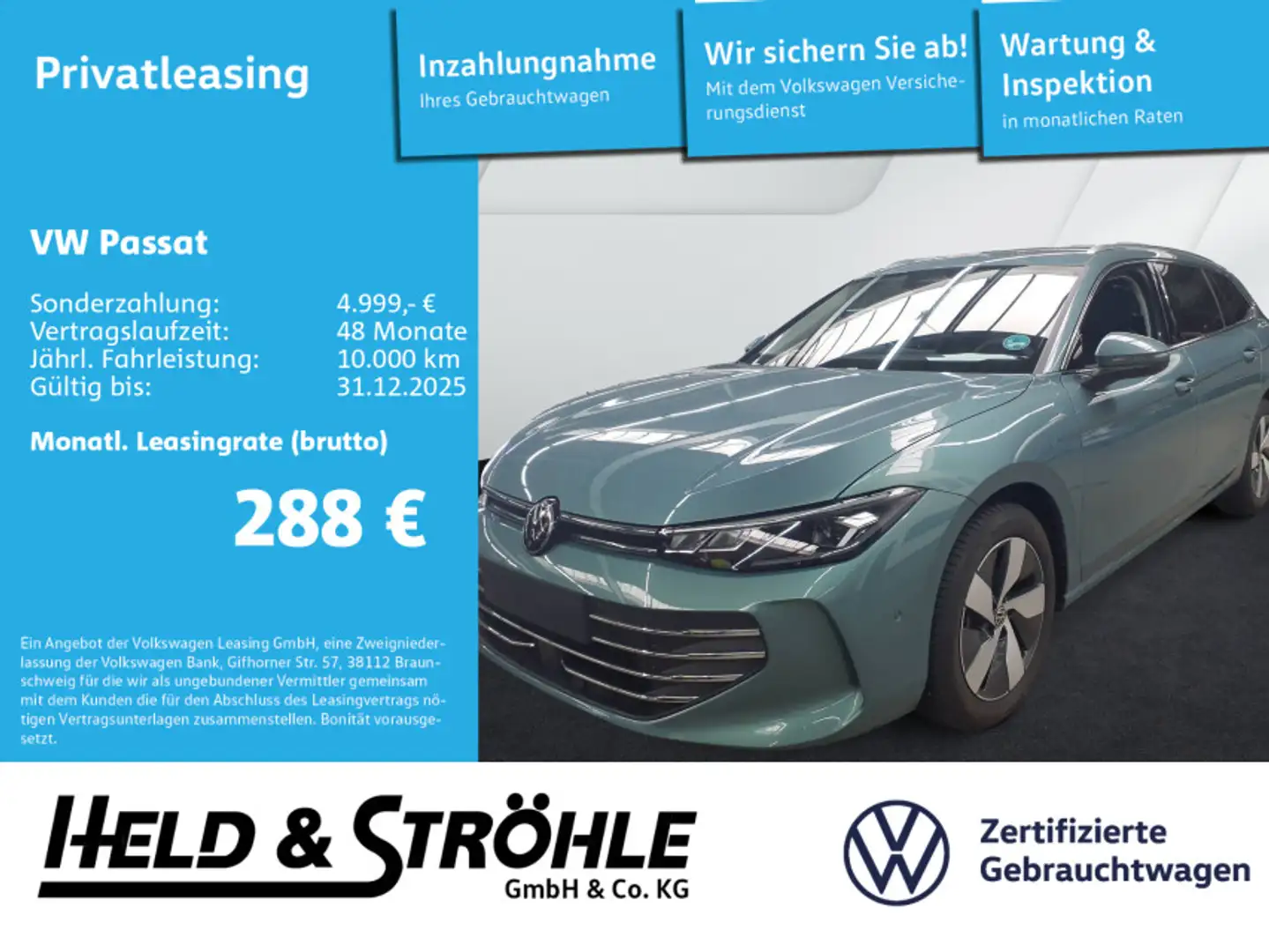 Volkswagen Passat Variant Passat Var. Business 2.0 TDI DSG AHK 360° TRAVEL Verde - 1