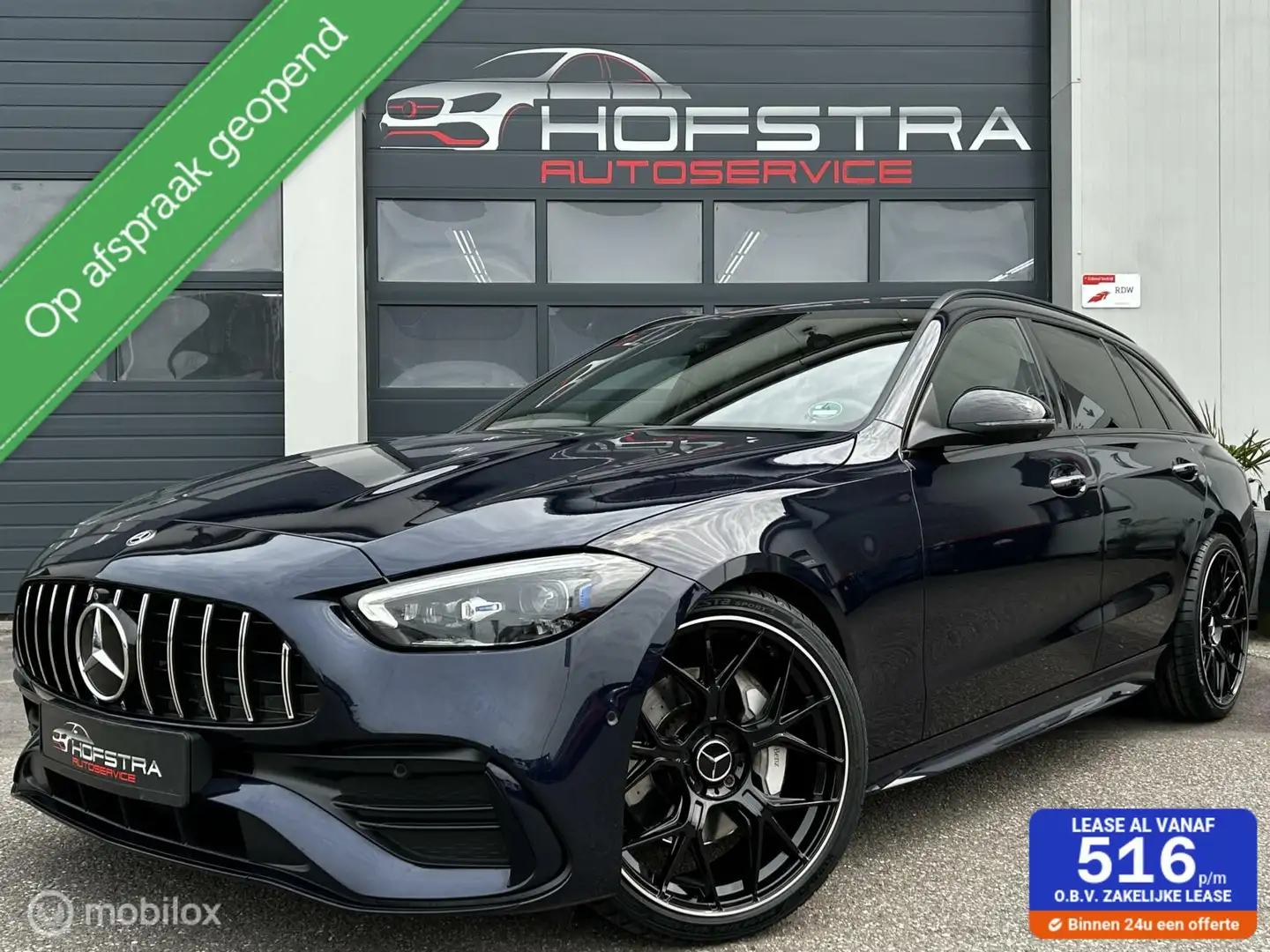 Mercedes-Benz C 200 Estate AMG Line 20inch Sfeerverl Bomvol! Blauw - 1