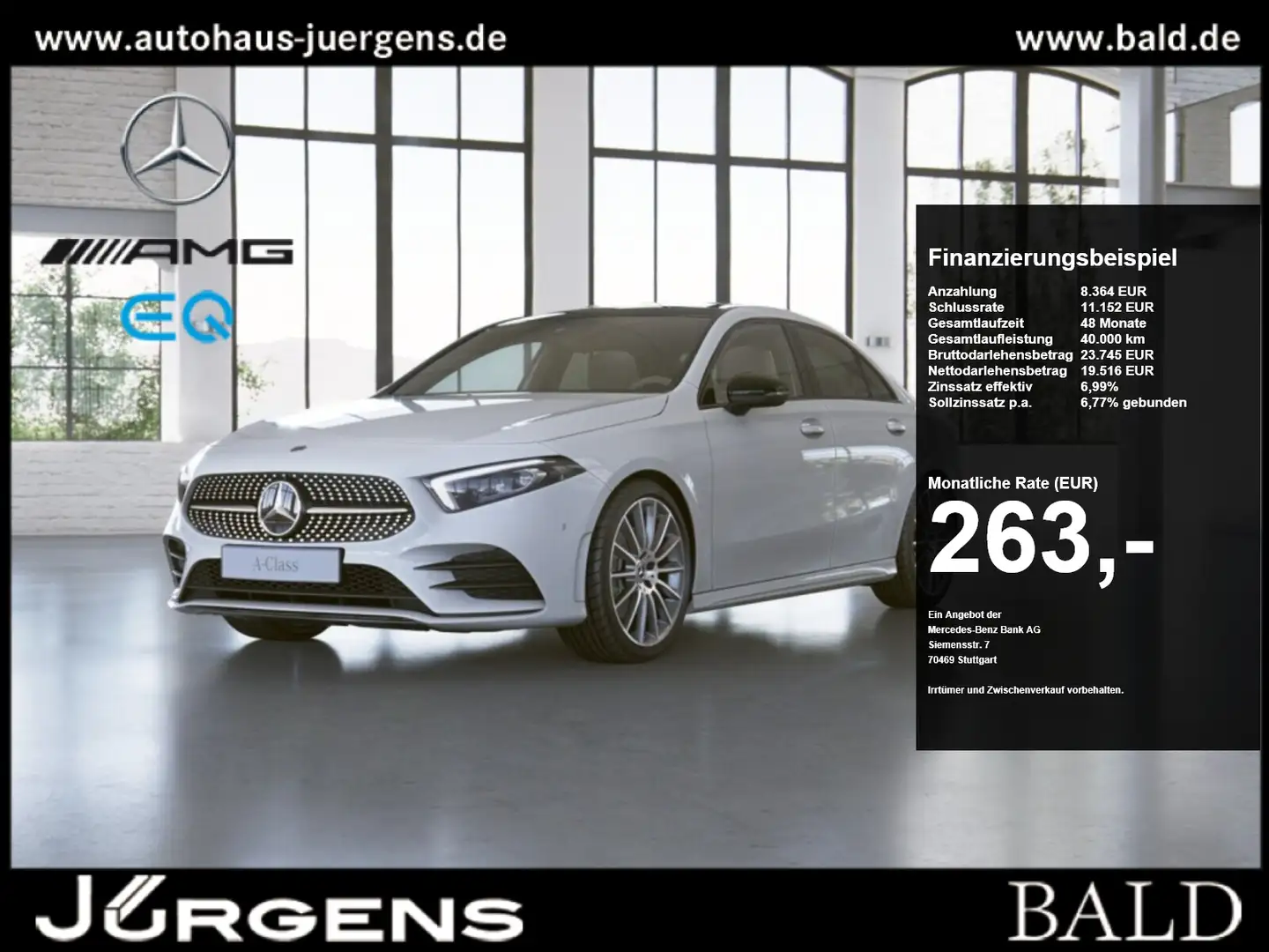 Mercedes-Benz A 250 e Lim AMG-Sport/Pano/Night/MBeam/Ambi/Cam Blanco - 1