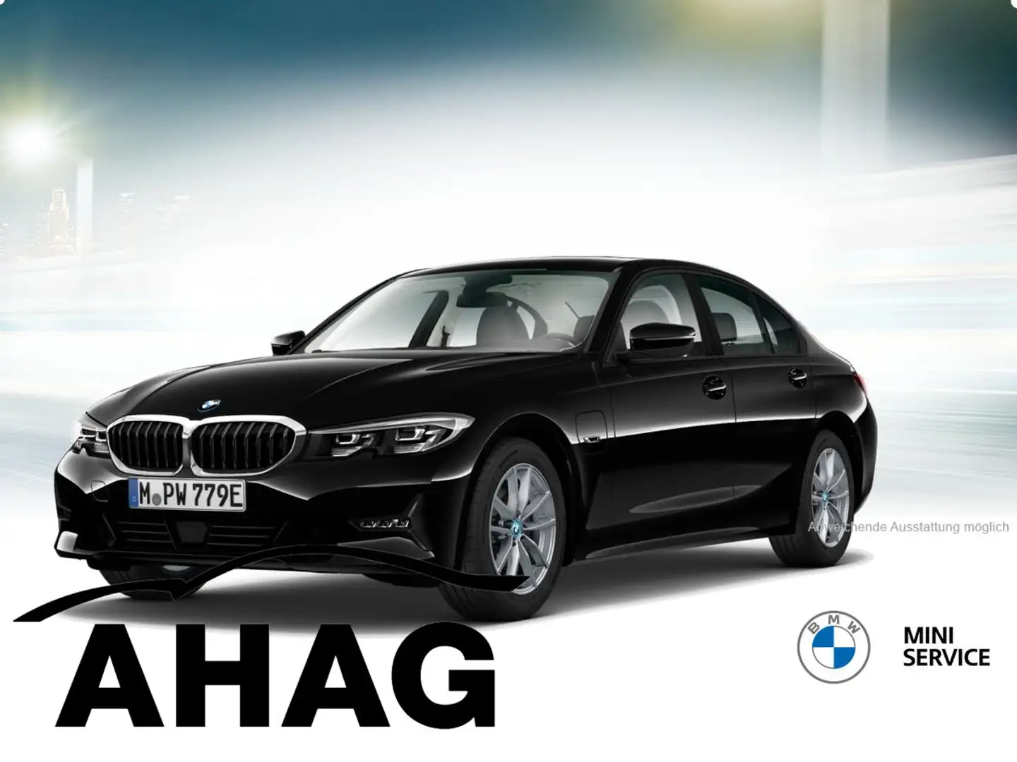 BMW 330 e Advantage Automatik Aut. Klimaaut. PDC HIFI Schwarz - 2